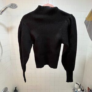 Nordstrom Truth by Republic Ribbed Mock Neck Black Sweater NWT Medium